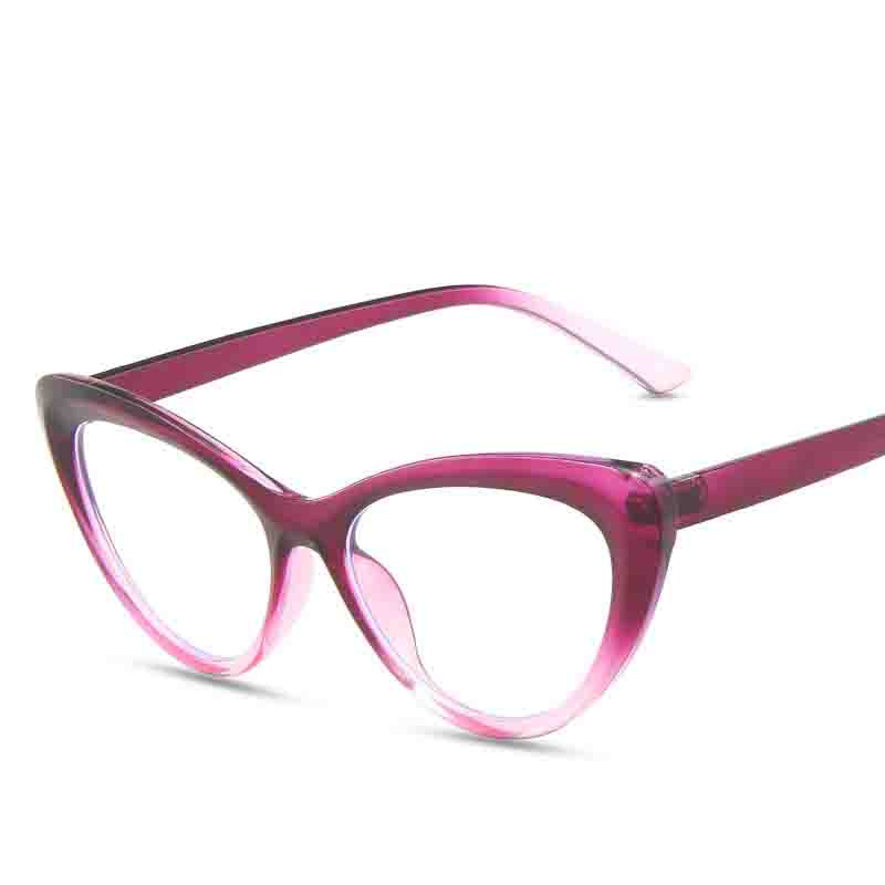 Fashion Cat Eye Reading Glasses For Women Trendy Anti-Blue Light Transparent Eyeglasses Large Frame Minimalist Computer Glasses