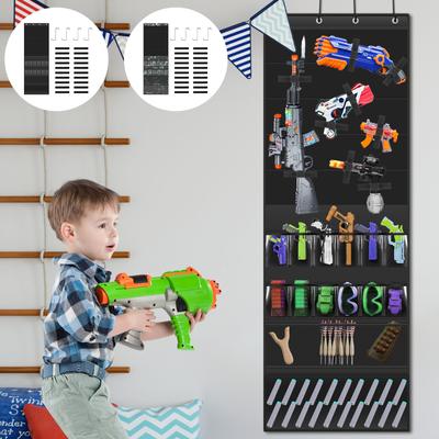 Over the Door Hanging Storage Bag Oxford Cloth with Pockets for Kids Toys Foam Blasters Darts Furniture Organizers for Your Room