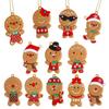 12Pcs Ginger Man Clay Figurine Multi-Purpose PVC Gingerbread Pendants Ginger Man DIY Drop Ornament New Year Gift for Friends