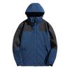 Unisex Lockere Passform Schulterabfall Farbblock Windjacke Mit Kapuze Outdoor Wasserdicht Shell Mantel
