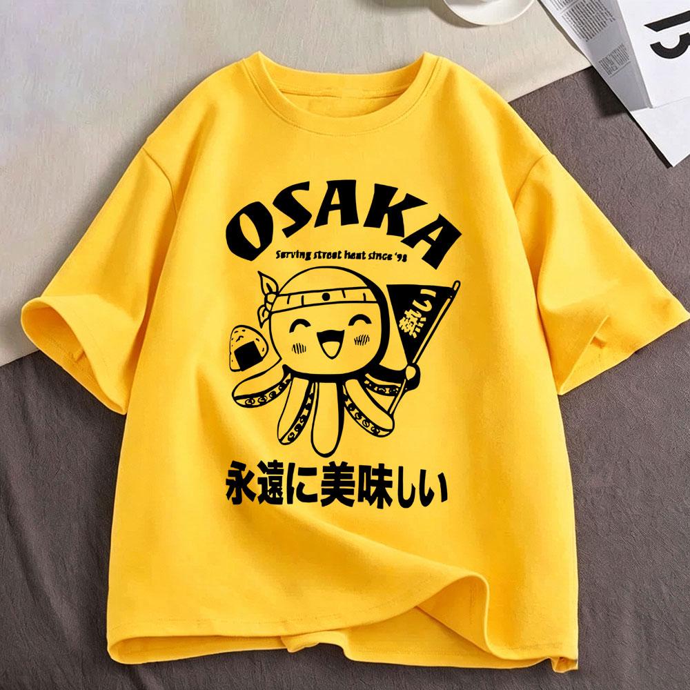 Japanese Osaka Dotonbori Drunken Octopus Funny Meme T Shirts Unisexs Unisex Clothing Cotton Casual Oversized Short Sleeve Tshirts