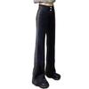 Women's Plus Size High-Waist Micro-Flare Jeans - Retro Color-Block Design for Spring/Autumn