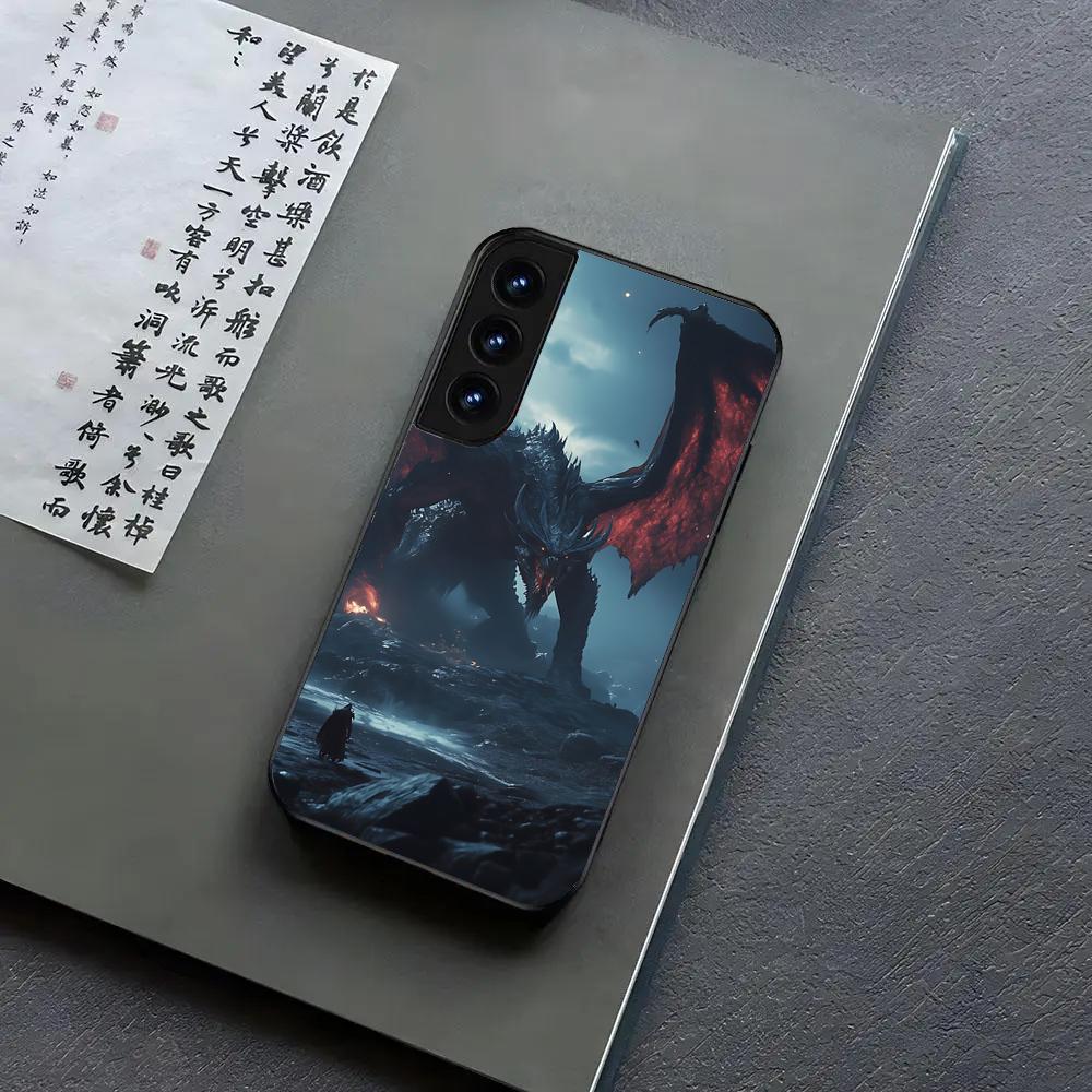 Dragon Phone Case For Samsung S24, S25 22,30,Note20,Ultra,Lite,Ultra5G,Plus,FE Black Cover