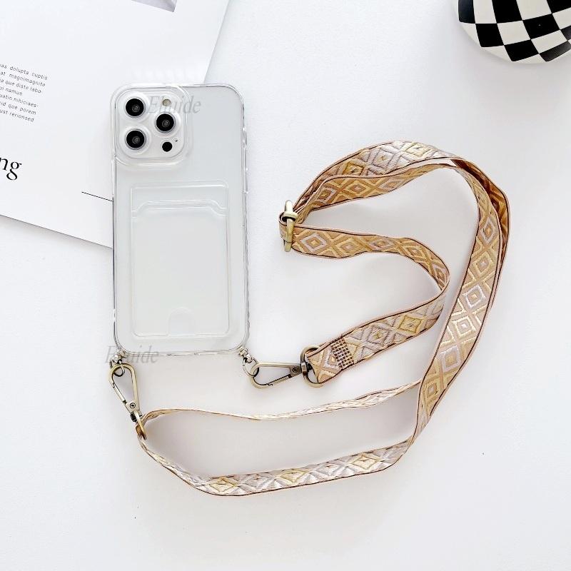 

Vintage Strap Case For iPhone 17 16 15 Pro Max 14 Plus 13 12 Mini 11 Pro XS Max Crossbody Lanyard TPU Wallet Crystal Clear Cover for iPhone 15&Case & Strap