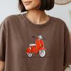 Unisex Vintage Scooter Shirt and Kids Tshirt, Retro Italian Moped Graphic Tee, Summer Travel T-Shirt and Kids Tshirt, Comfort Colors®
