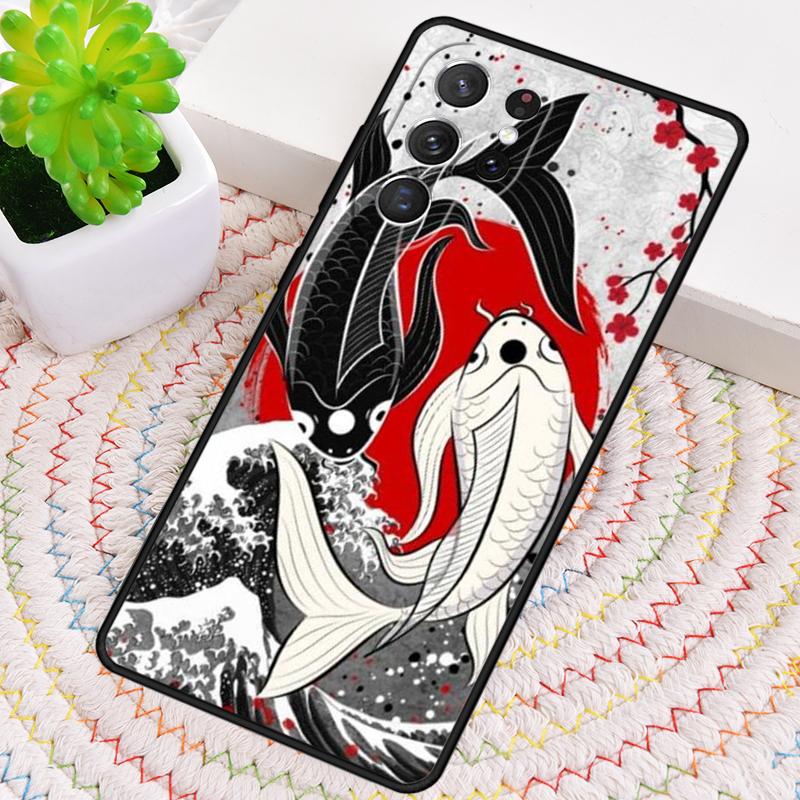 Koi Fish Yin Yang Silicone Phone Case For Samsung Galaxy Note 10 Pro S26 S25 S24 S23 S22 S21 Plus S25Ultra Capa Cover