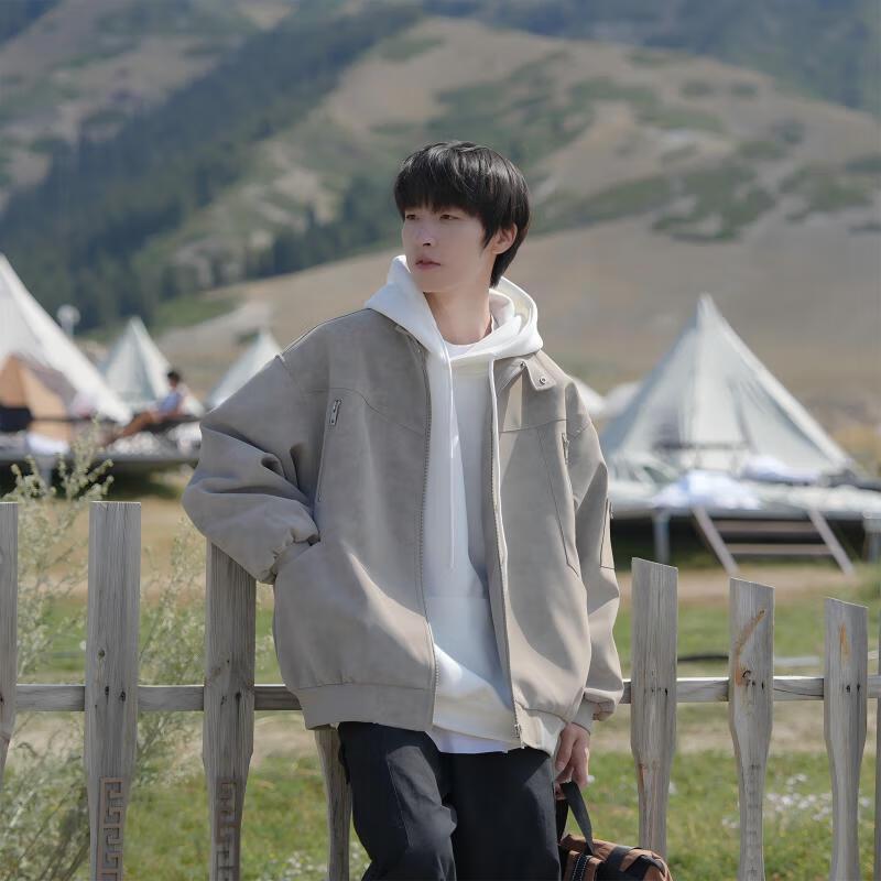 

Мужская осенняя куртка-бомбер из искусственной кожи 2XL