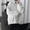 Loose Men Sweatshirt Daily Wear Cozy Winter O Neck Solid Color Top for