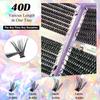 Large Capacity 40D Dense Mixed Eyelash Book: Feather Flow European & American Style Single Cluster Lazy Self-Grafting False Eyelashes