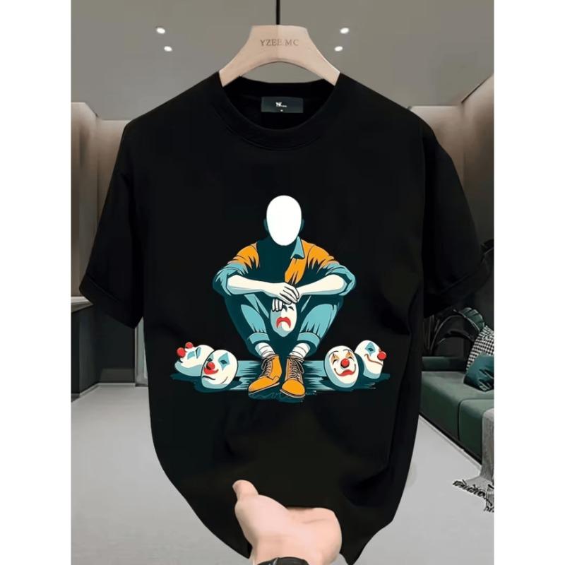 

Men s 3D pattern T-shirt short-sleeved T-shirt 3D printed round neck shirt retro retro casual street 3XL