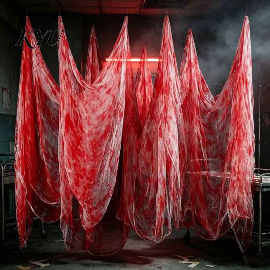 Gruseliges Gaze-Gewebe Halloween Grobmaschiges Gewebe, Polyester Baumwolle Dekoration für Spukhaus Unheimliche Atmosphäre, Gruselige DIY-Szenendekoration, Gruselige Party