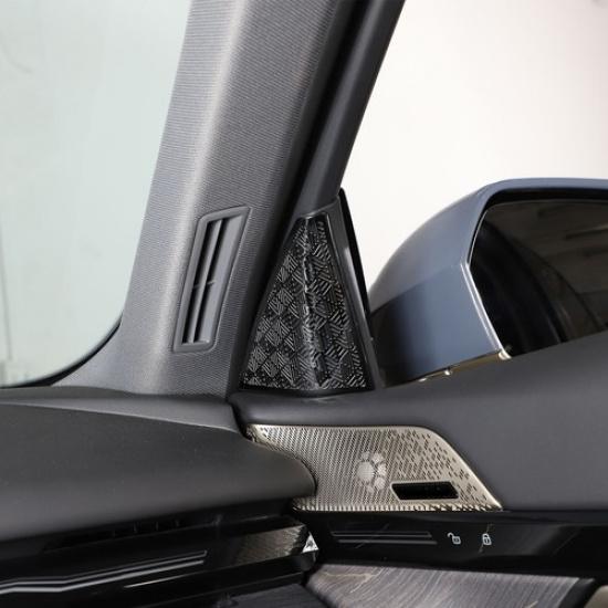 Black A-Pillar Speaker Grille Trim Tweeter Cover For BMW 5 Series G60 i5 2024+