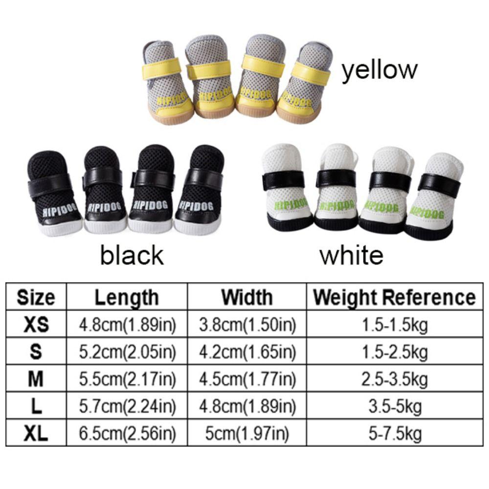 4pcs/set Anti-slip Mesh Dog Shoes Wear-resistant Pet Sneakers Dog Going Out Shoes Dogs Boots  Autumn