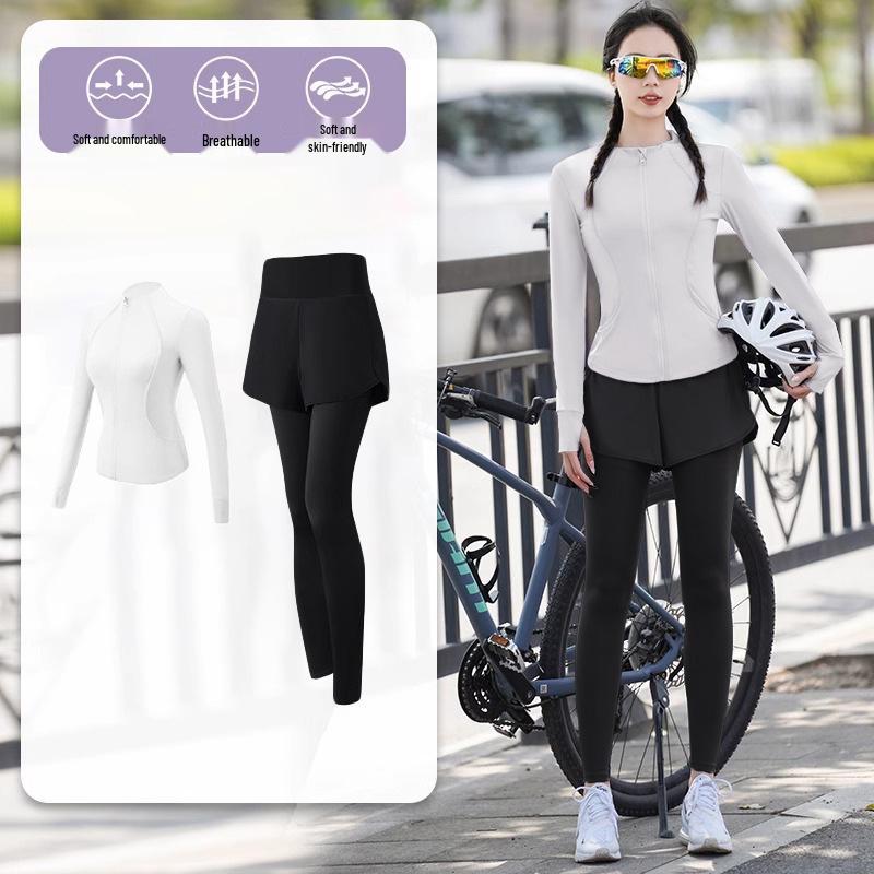 Women's Quick-Dry Long Sleeve Sports Set - Spring Fitness Cardigan for Outdoor Activities