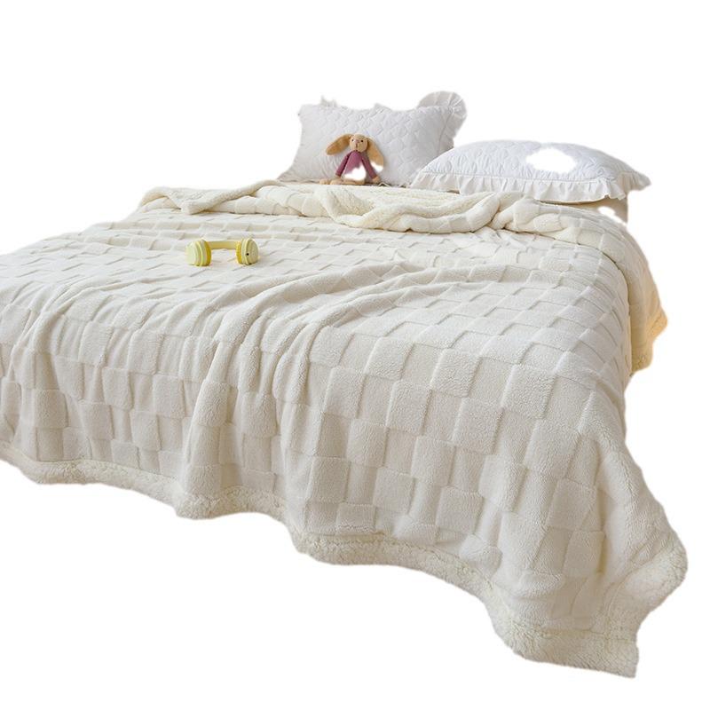 2025 Ultra Soft Double-Sided Taffeta Lambswool Milk Velvet Throw Blanket