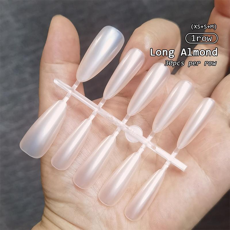 30Pcs Minimalist French Nail Tip Fake Nail Fashion Wearable False Nails Simple Full Cover Press on Nails DIY Wear Nail Tool