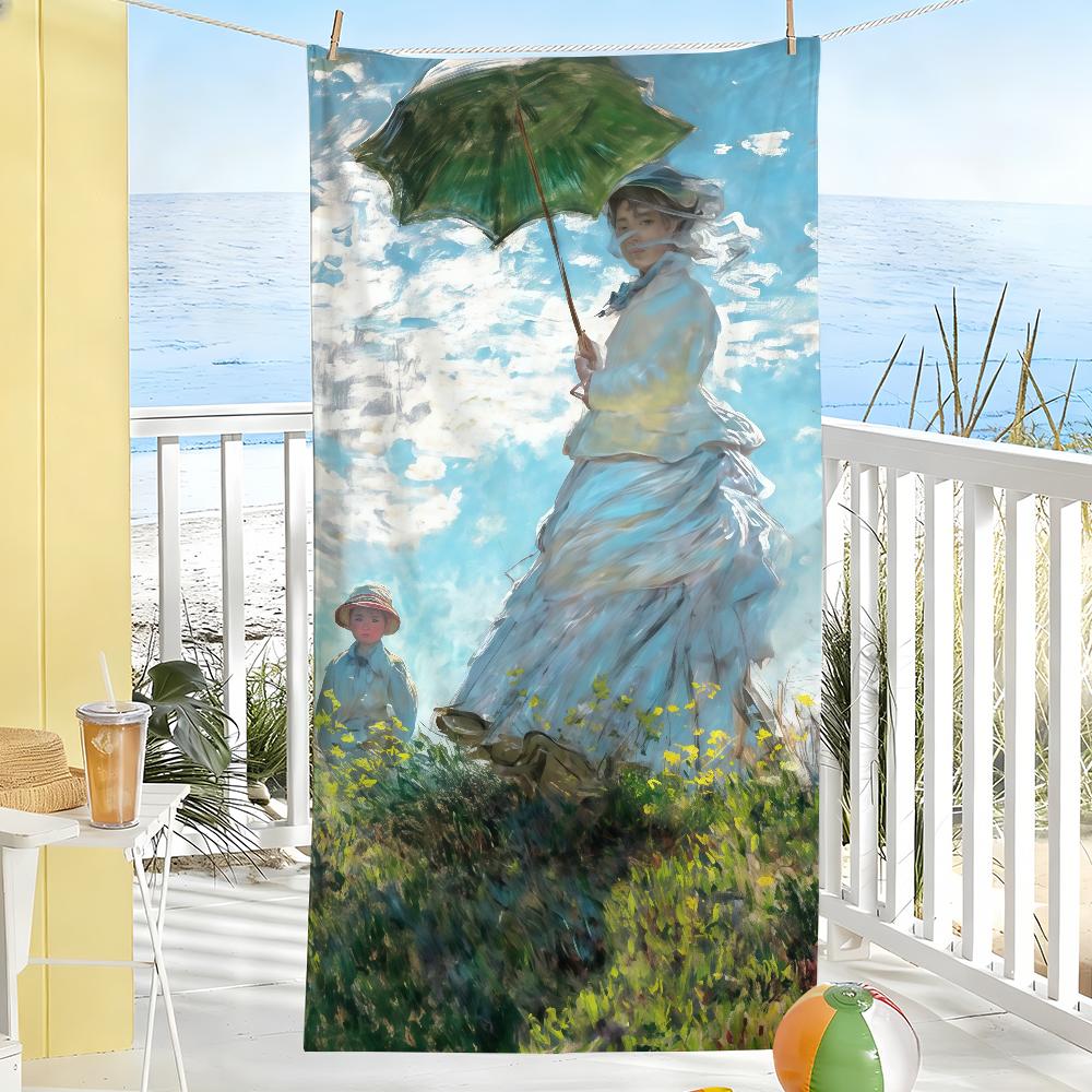 Art Claude M-Monet-S Towel Sports Quick Dry Travel Camping Gear Sandproof Soft Light Large Beach Towel