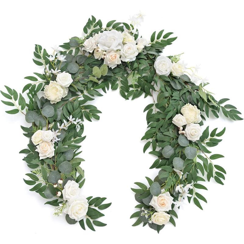 Wedding Table Simulation Flower Decoration 181x11cm Artificial Rose Table Long Vine Trailing Flower Arch DIY Party Backdrop Pops