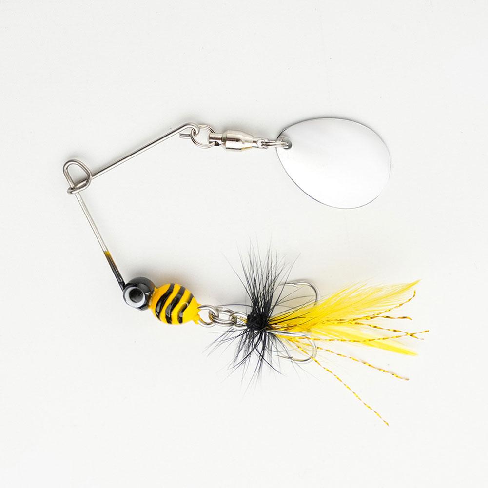 5Pcs Spinner Fishing Lure with Feathered Treble Hooks Artificial Hard Baits Spinnerbait for Bass Salmon Trout