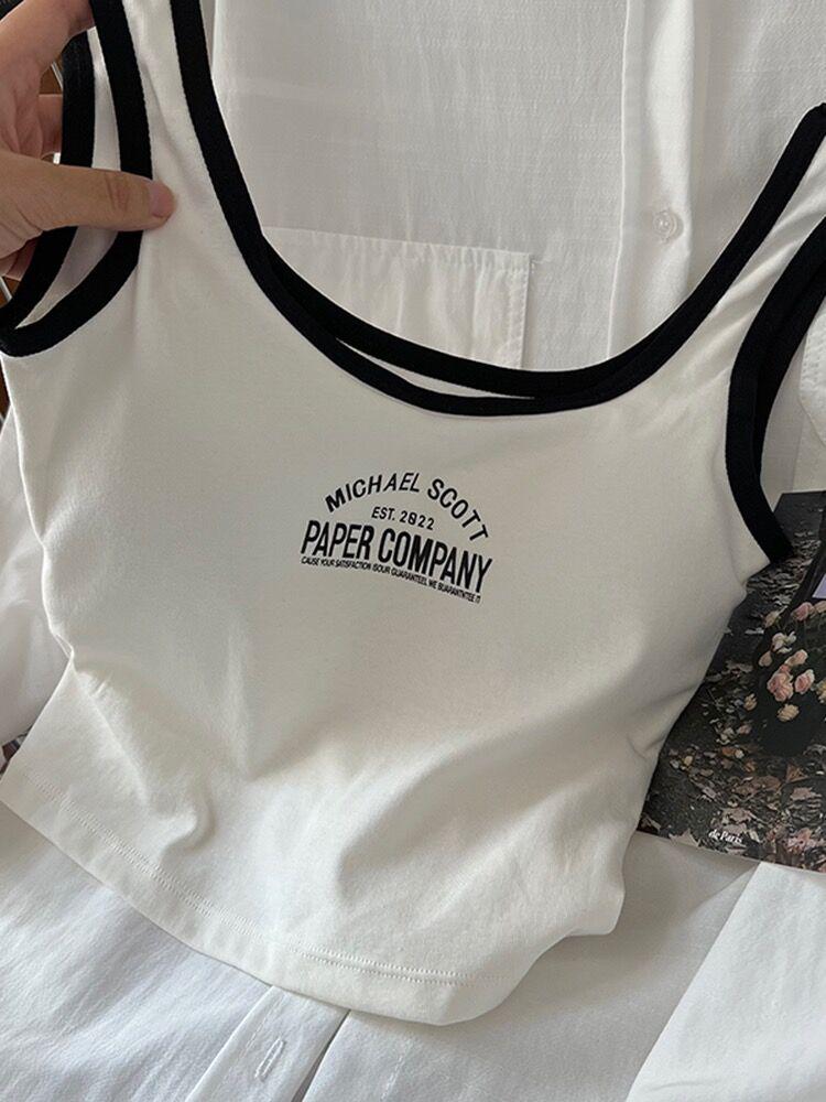 

Женская пикантная майка в стиле колор-блок: Летняя одежда для дома/улицы с деталью в виде буквы 2XL