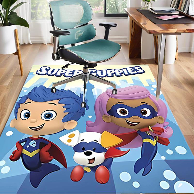 1pc Bubble guppies Design Area Rug - Non-Slip, Soft & Cozy Floor Mat for Living Room, Bedroom, Office - Indoor/Outdoor Decorative Carpet