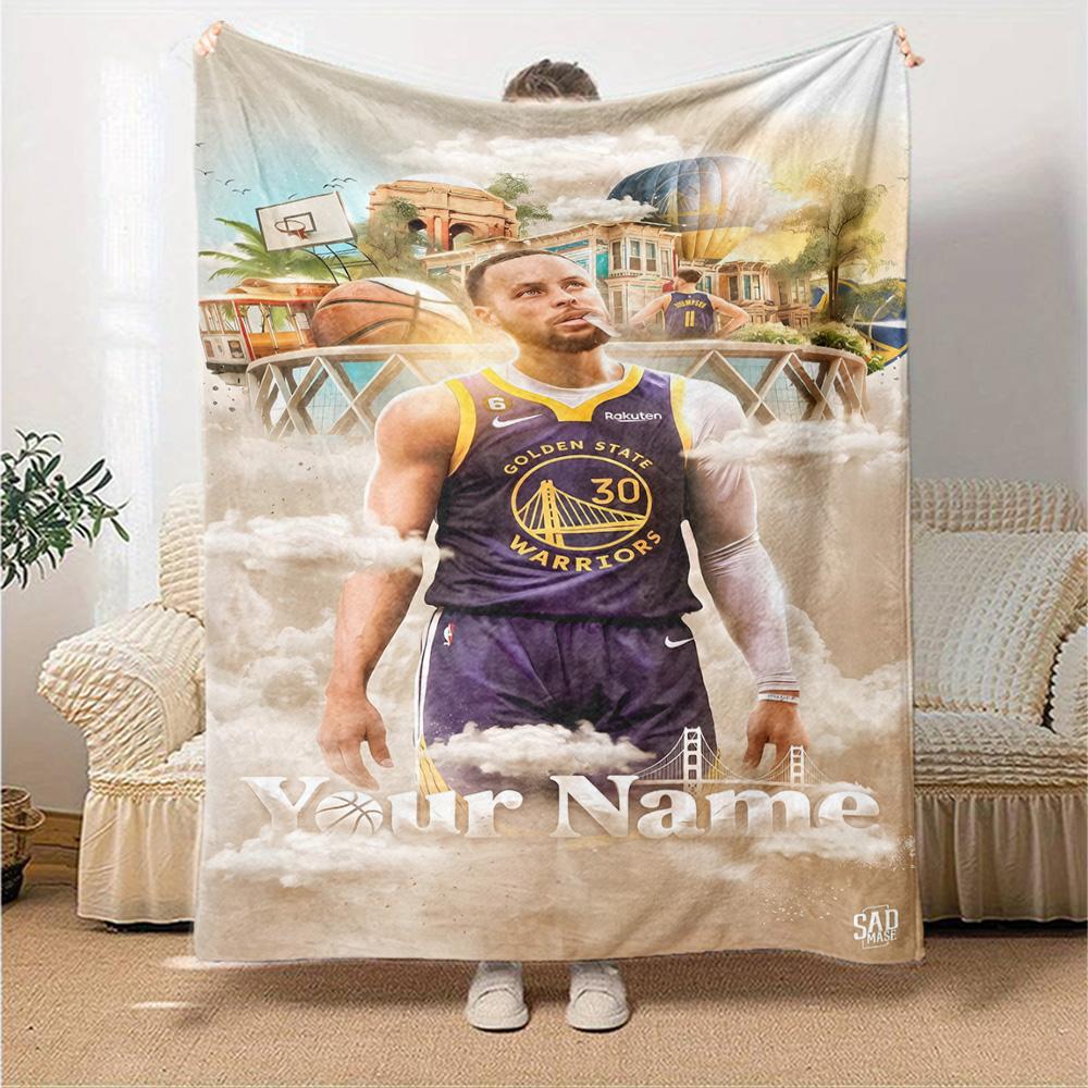 Curry Action Poster Customize Text Blanket Cozy Personalized Blanket Soft & Cozy Suitable for Picnics Nap Chair Sofa for All Occasions