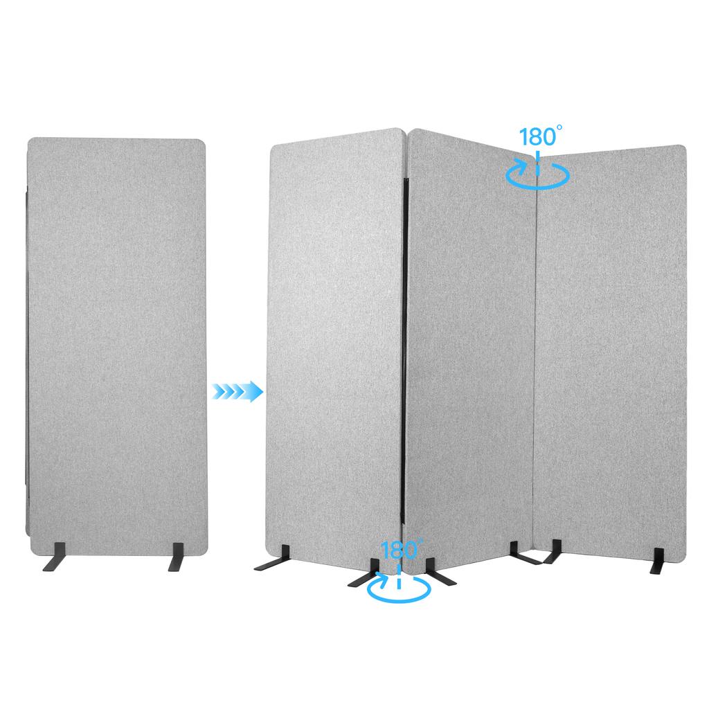 3 Panels Freestanding Partition Room Dividers Soundproof Privacy Panels Folding Room Divider for Office Room Restaurant Hospital