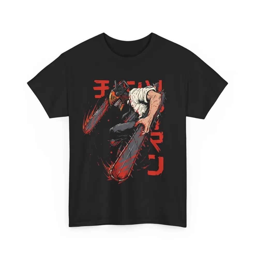 

Chainsaw Unisex Slash Pure Cotton Tshirt for Unisex and Women Anime Style Fashion Comfortable Casual Short Sleeved Tshirt Unisex 4XL