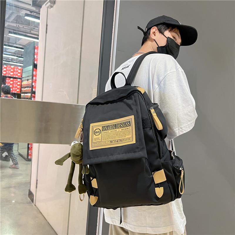 Large Capacity Schoolbag Male Korean Version Harajuku College Student Junior High School Backpack Trendy Cool Hong Kong Style Backpack