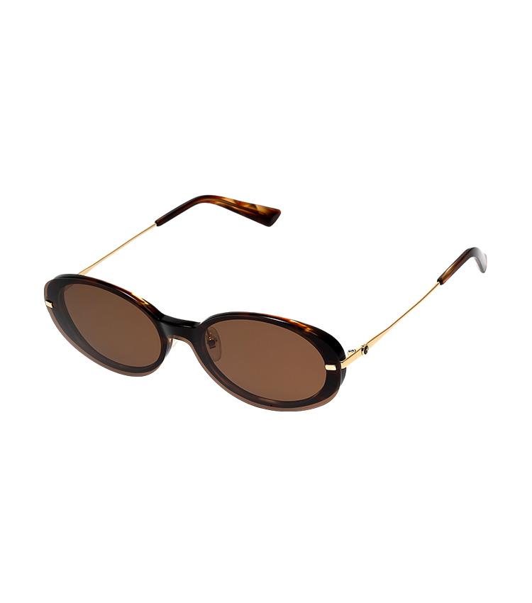 Heonteoaiweeo [Woman] Round Combination Clip-On Sunglasses - Havana Htb27