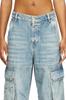 Diesel Women's Relaxed D-Sire-Cargo-D Denim Pants, Size L.30, A133170DBCX, 27-inch, Light Indigo Blue, 01