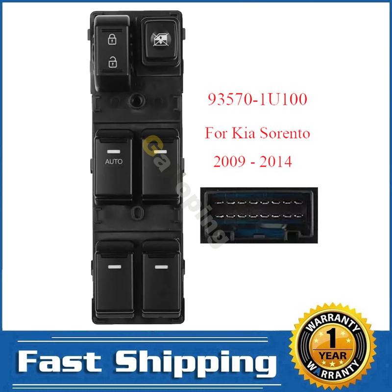 

For Kia Sorento 2009 2010 2011 2012 2013 2014 Front Left Electric Power Master Window Lifter Switch Control Button 93570-1U100
