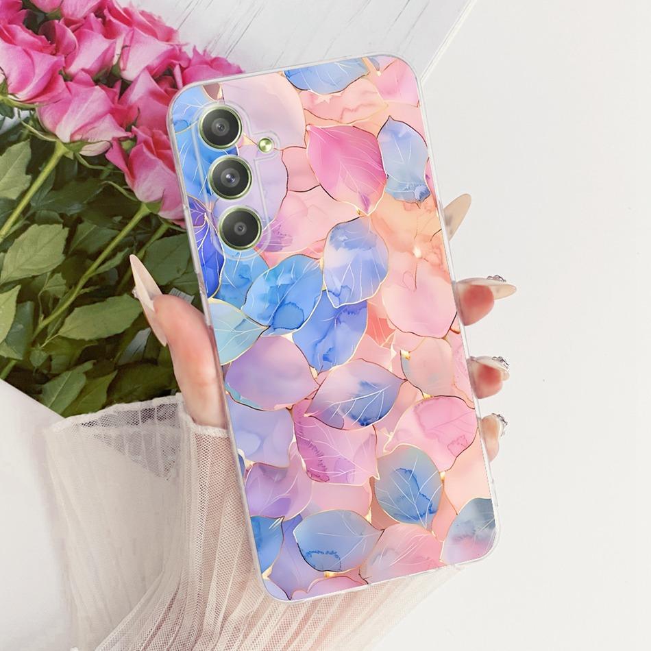 For Samsung Galaxy A54 Cute Flower Butterfly Cat Painted Case For Samsung A54 5G SM-A546B Soft Silicone TPU Phone Cases