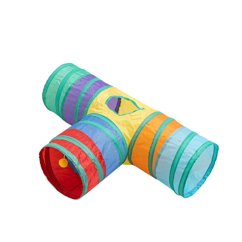 Colorful Foldable Cat Tunnel Maze: Dragon Passage Pet Toy