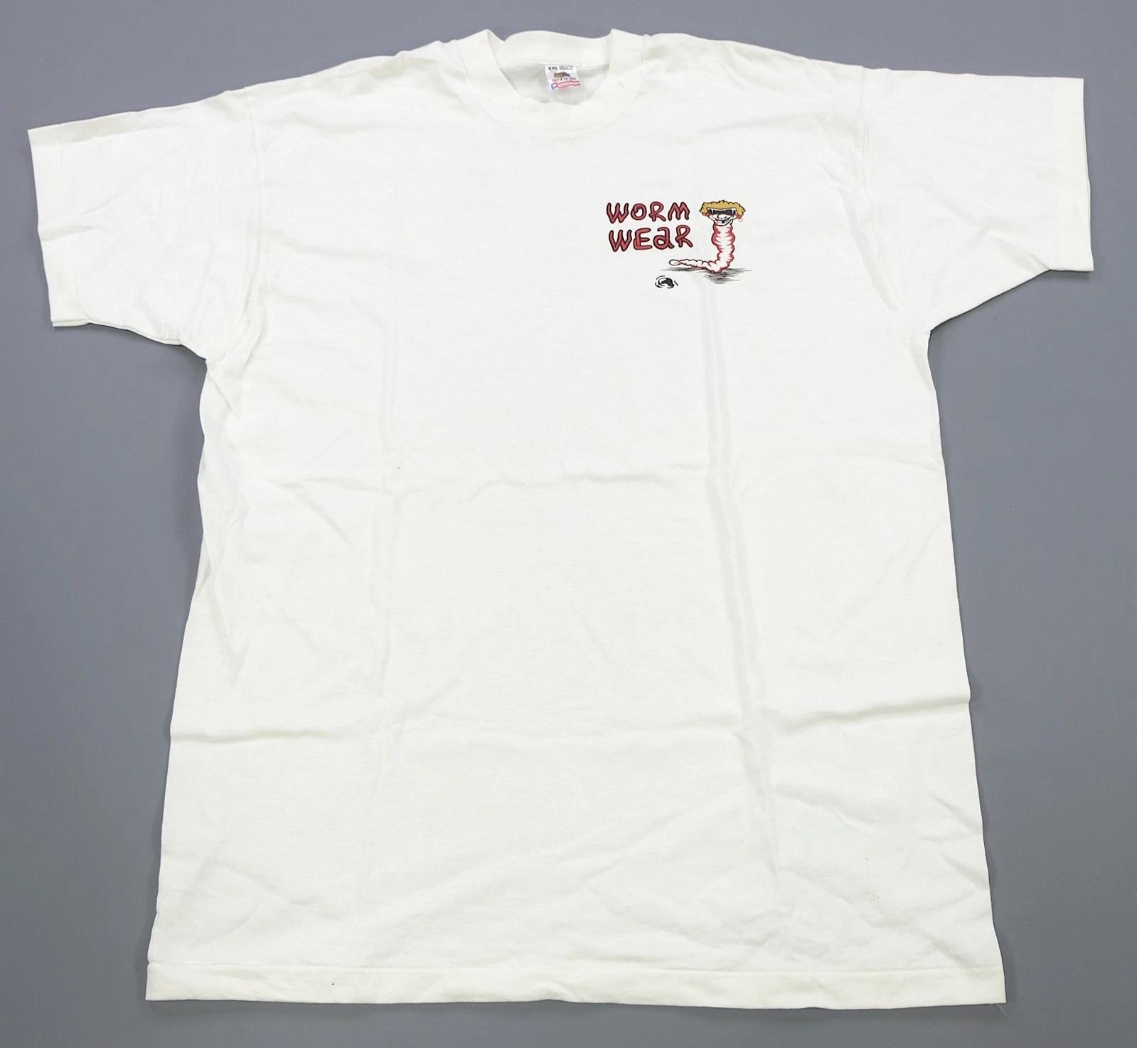 Rare VTG CHUBBS Worm Wear Earthworm 1996 Graphic T Shirt 90s Dennis Rodman 2XL M