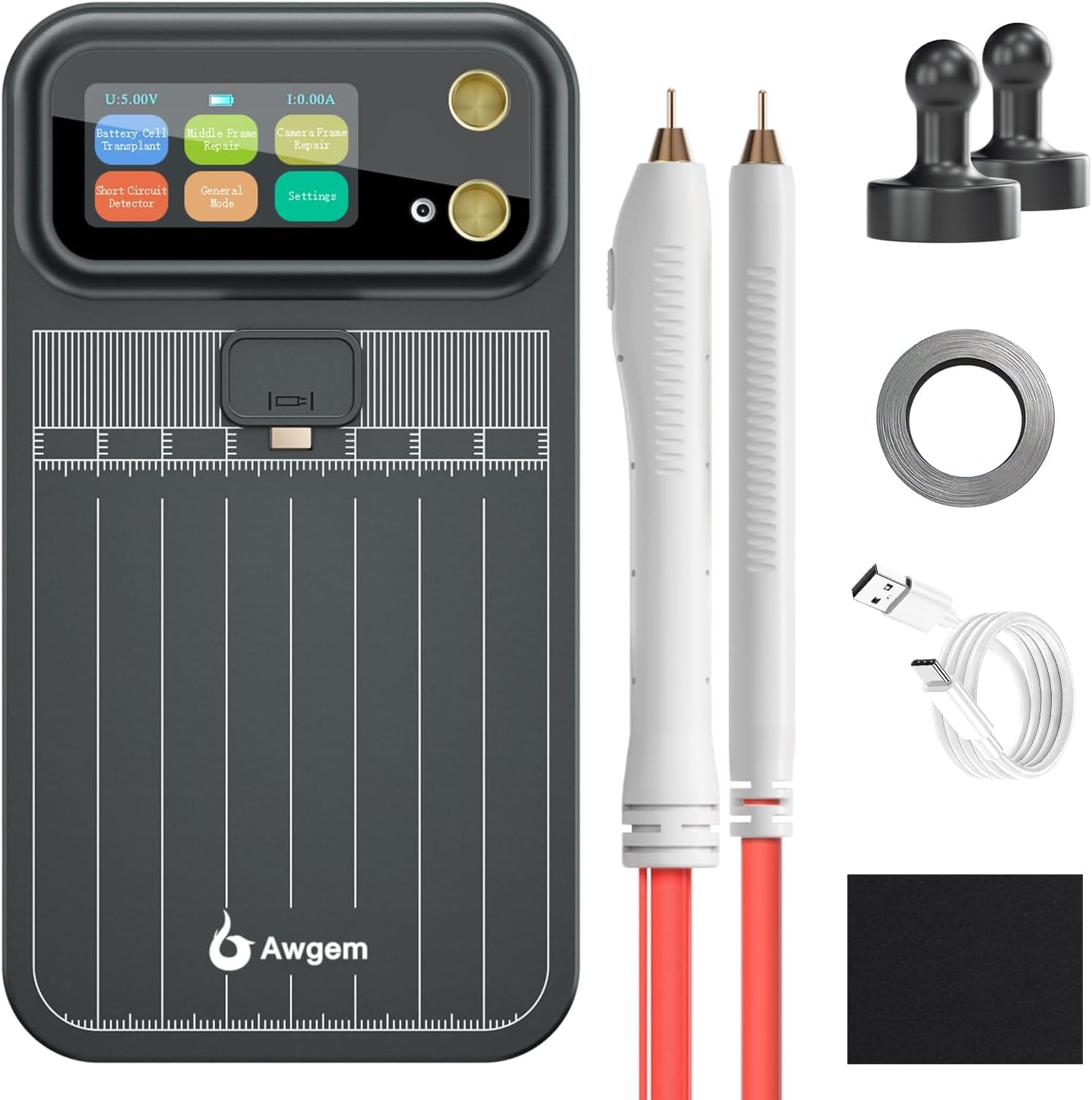 

Awgem Spot Портативный 5000 мАч Режим Мини Точечная Сварка DIY Ремонт Аккумуляторной Батареи Старые Японские Инструкции Доступны для Скачивания Сварочный Аппарат, 99-ступенчатый чёрный