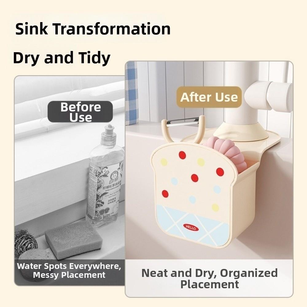 Toast Shaped Sink Hanging Strainer Basket Polka Dot Print Drain Basket Sink Countertop