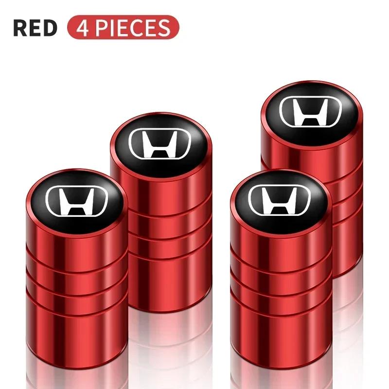 4pcs Car Wheel Hub Valve Stem Cap Decor For Honda Civic Fit Jazz Accord CRV HRV City Odyssey Passport Pilot Vezel Insight cwvc57