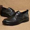 British Style Men's Leather Shoes Summer Business Casual Formal Shoes Breathable Soft Soled Strap Leather Shoes Top Layer Cowhide Leather Shoes