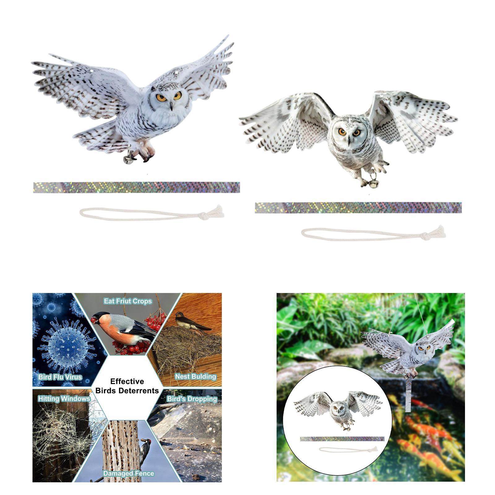 Коллекция статуэток летящих сов Очаровательная Милая Идеальный подарок Реалистичная Садовая скульптура для газона Офиса Спальни В помещении На открытом воздухе Балкона 39.9cmx18.5cm