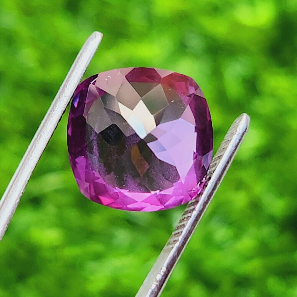 13 mm Natural Padparadscha Sapphire Gemstone Cushion Shape Certified