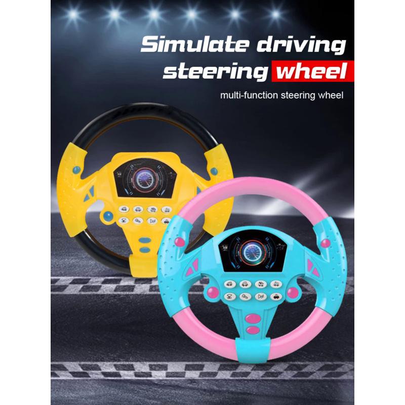 Simulation Children Steering Wheel Toy 360° Rotation Driving Early Education Machine Simulator With Light Sound Toys For Kids