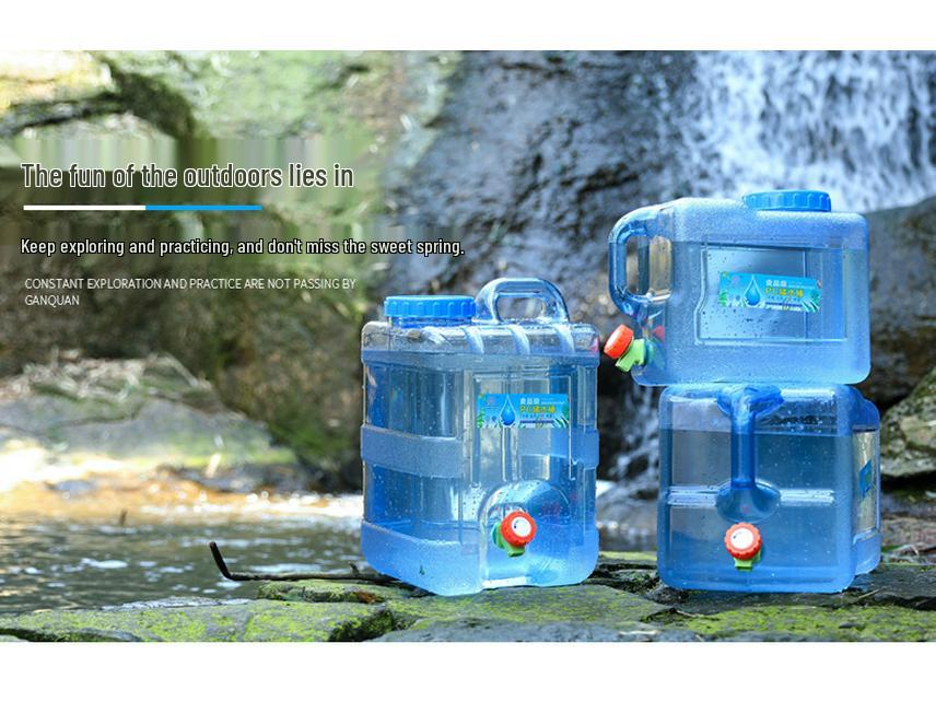 7.5L Outdoor Food-Grade Water Storage Bucket with Faucet for Camping & Self-Driving Tours
