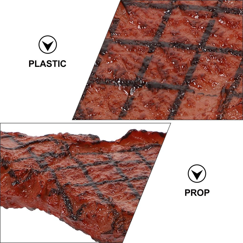 Lifelike Steak Prop Food Model Toy Plastic Decor Artificial Simulate Kid Playing Child