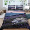 Personalized Duvet CoverLavender and Wolf or Personalised Photo Bedding Set Custom Photo Ultra Soft Quilt Cover + Pillowcase