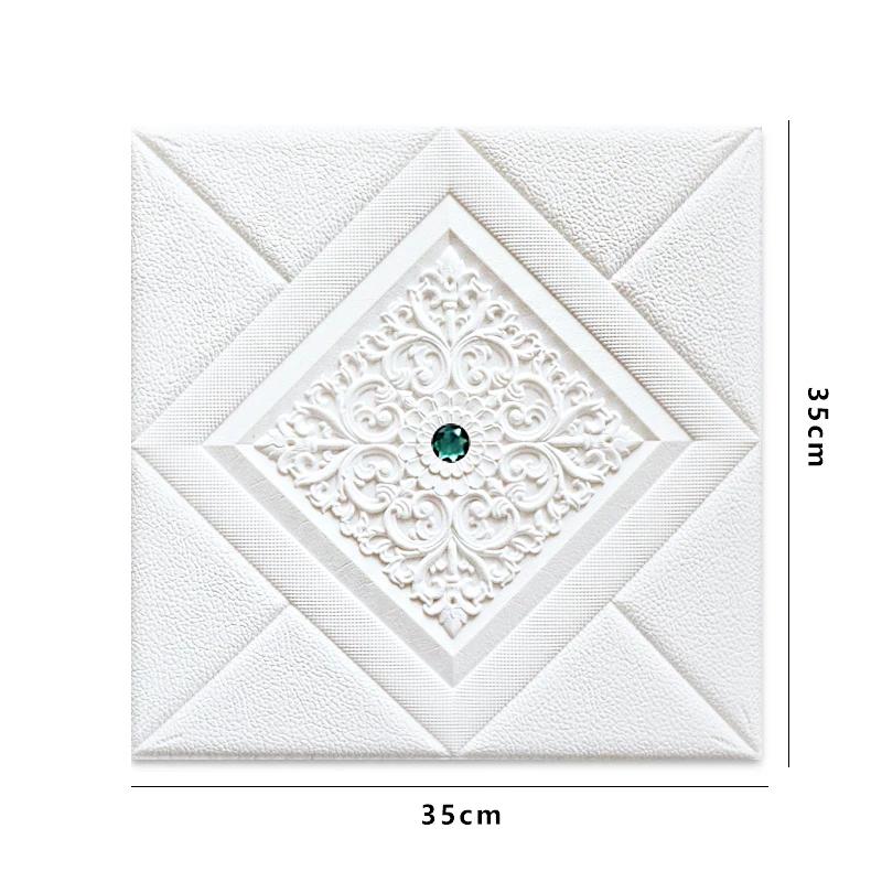 12pcs 3D Wall Panel Home Decoration Wall Sticker Living Room Foam Self-Adhesive Wallpaper Waterproof And Mildew-Proof Wallpaper