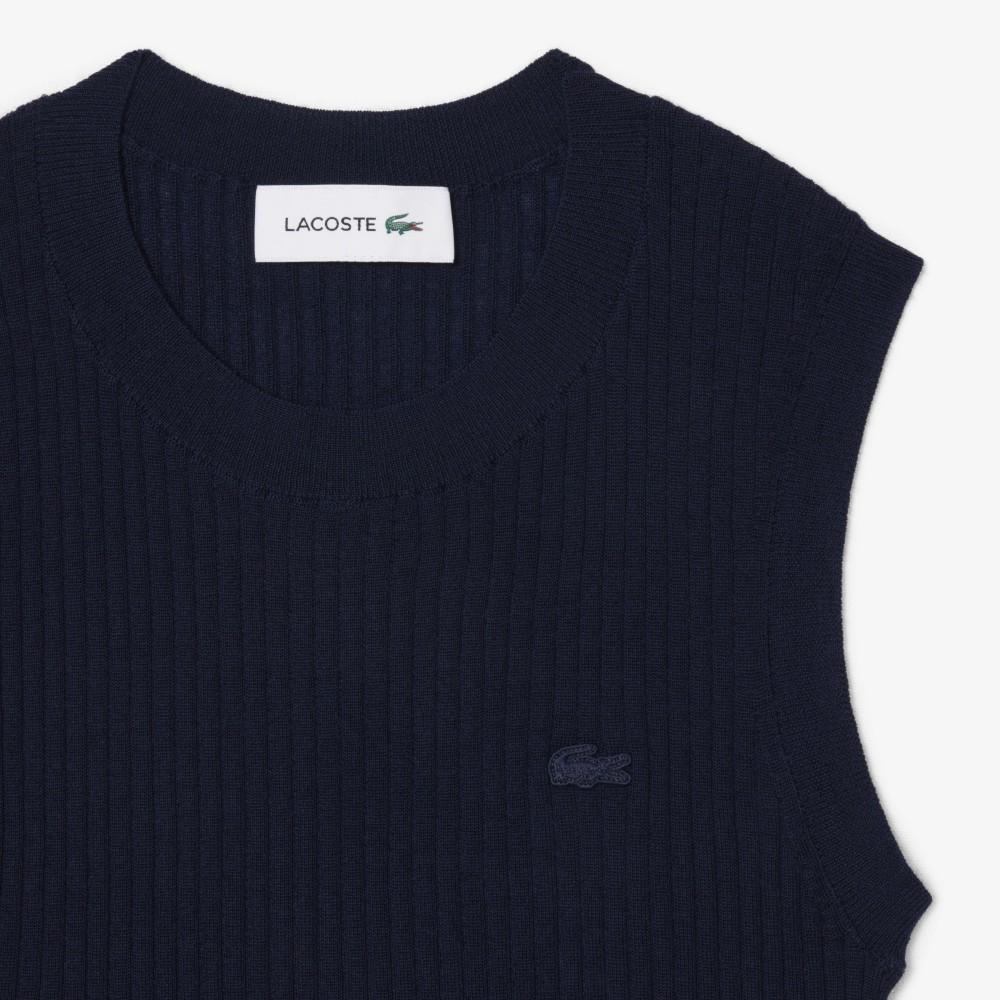 [lacoste] Women's Fine Merino Wool Sleeveless Sweater AF9988-56G166