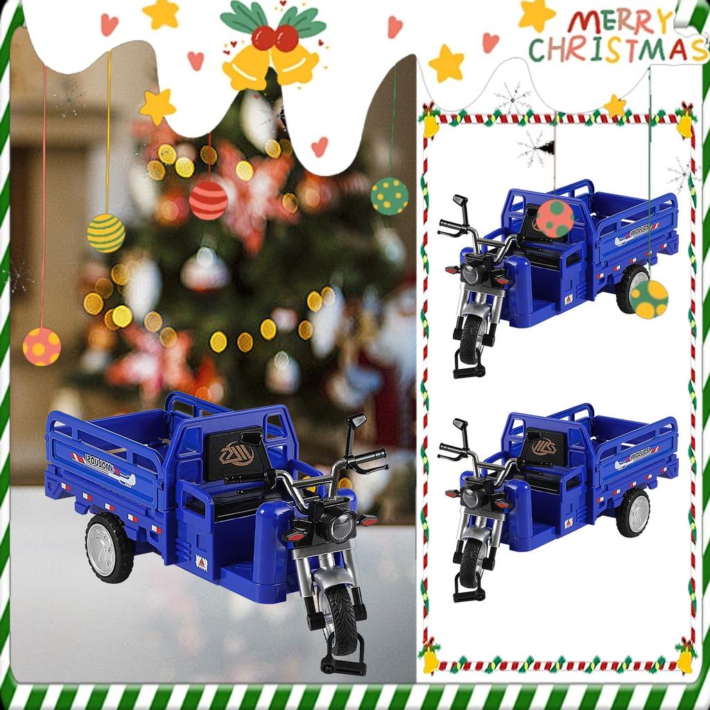 1:Model trójkołowej ciężarówki dostawczej ze stopu w skali 10 (Sanbengzi) Z akcją naciągania tylnego koła, Zabawka dla dzieci, Kolekcjonerski eksponat