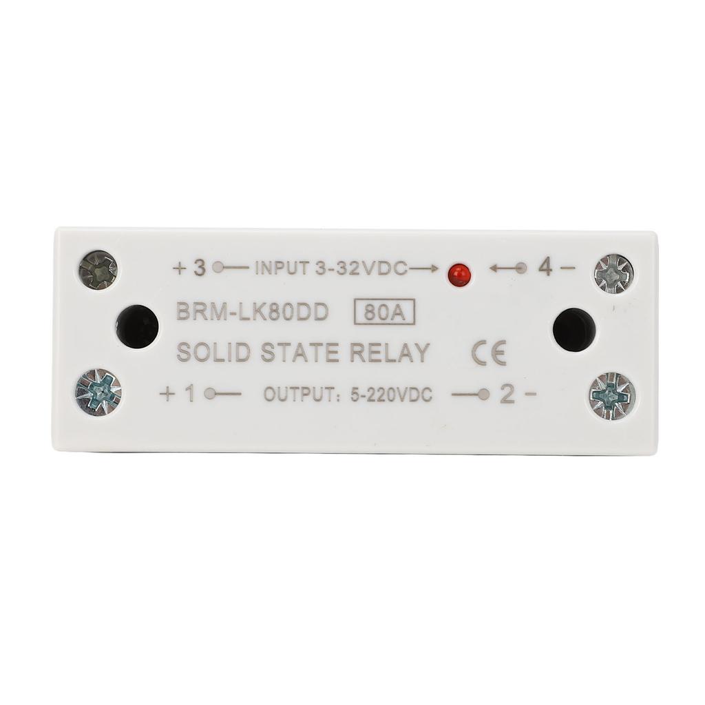 Solid State Relay 80A 3‑32VDC Input 5‑220VDC Output 35MM Rail Mounting DC To DC SSR with Heatsink