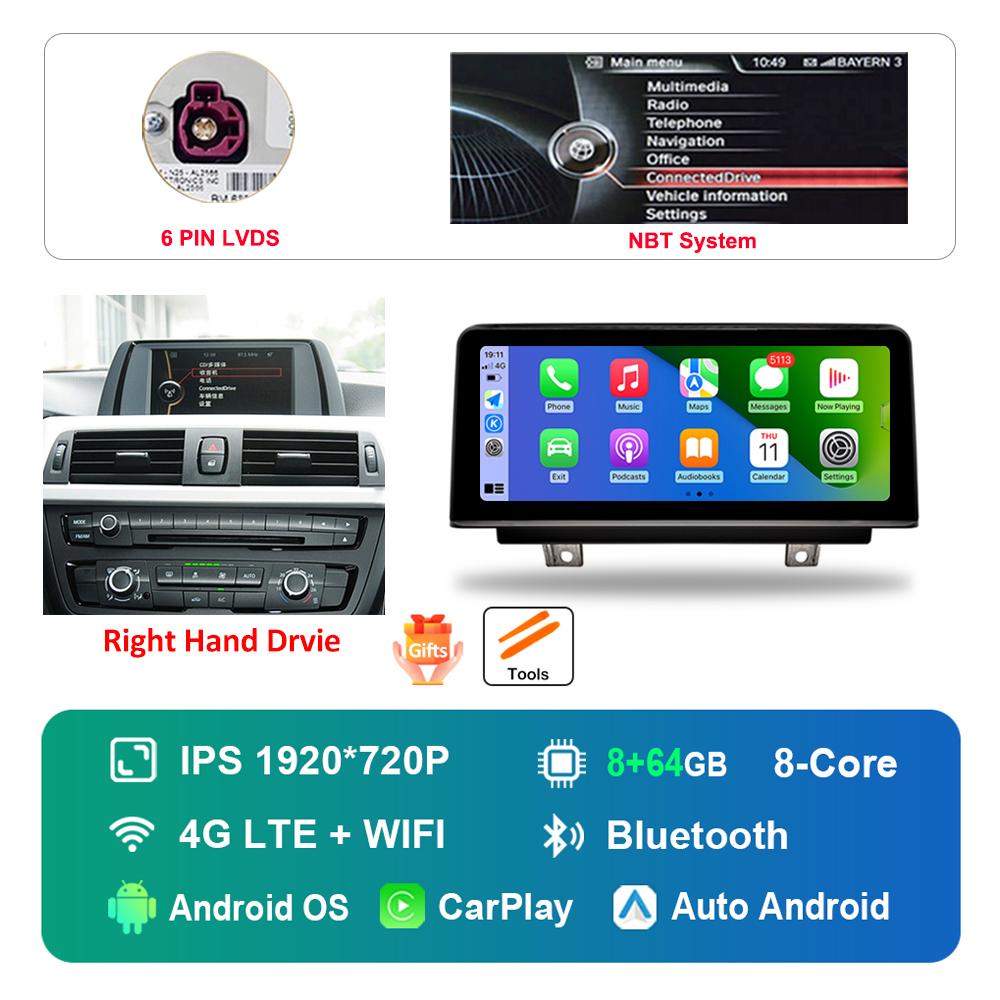 10.25 Inch Right Hand Drvie for BMW 3 /4 Series F30 F31 F32 F33 F34 F36 2013 - 2018 NBT EVOAndroid Car Radio Multimedia Player